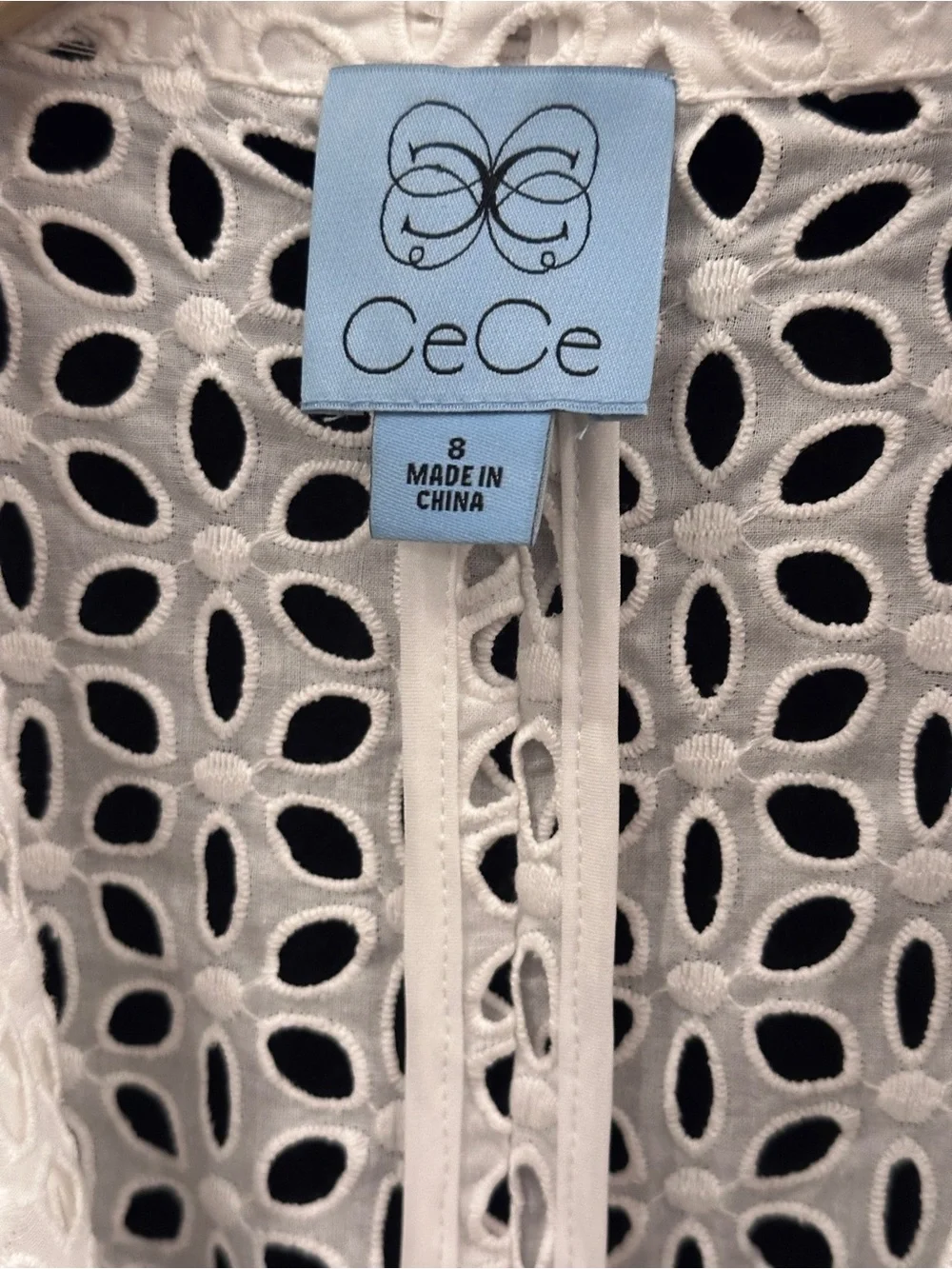 CeCe White Eyelet Drawstring Vest - Picture 2 of 4
